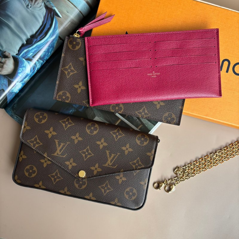 ::LOIUS VUITTON:: LV M81896 Felicie經典帆布鍊帶WOC三合一鏈包-0