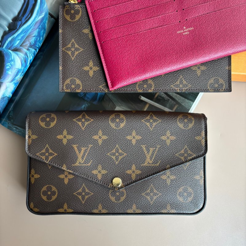 ::LOIUS VUITTON:: LV M81896 Felicie經典帆布鍊帶WOC三合一鏈包-1