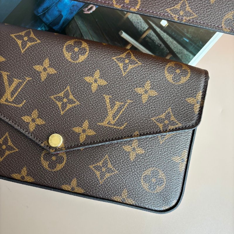 ::LOIUS VUITTON:: LV M81896 Felicie經典帆布鍊帶WOC三合一鏈包-3