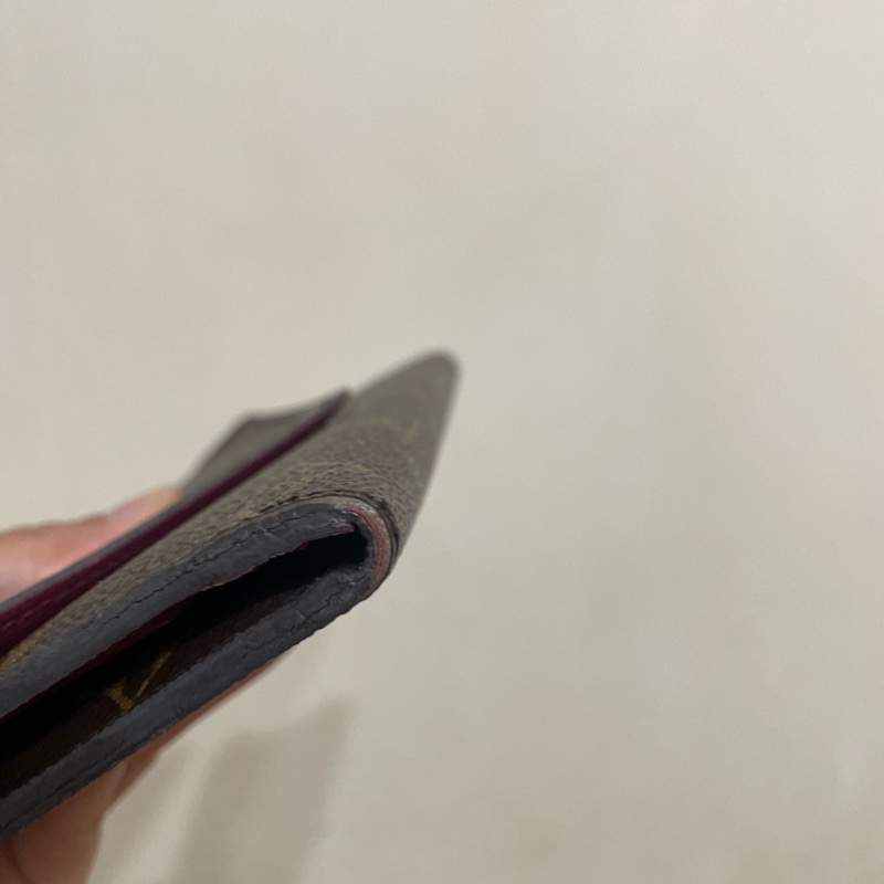 ［二手LV］ ✨ 路易威登 長夾✨經典老花 長信封翻蓋手拿包/皮夾/錢包/桃紅內裡-17