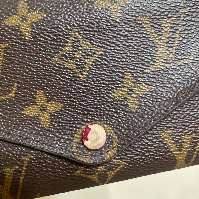 ［二手LV］ ✨ 路易威登 長夾✨經典老花 長信封翻蓋手拿包/皮夾/錢包/桃紅內裡-18