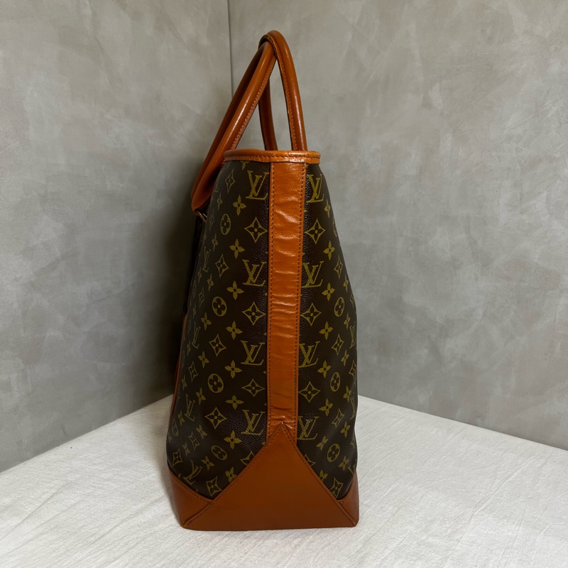 Lv 經典老花紅皮購物包-4