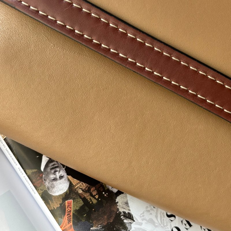 ::LOEWE:: GATE沙色拼接駝色天然小牛皮斜背包馬鞍側背包(小)-32