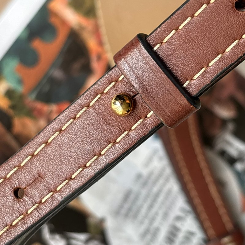 ::LOEWE:: GATE沙色拼接駝色天然小牛皮斜背包馬鞍側背包(小)-43