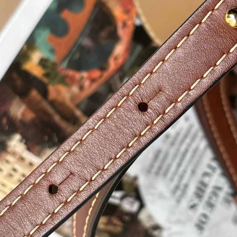 ::LOEWE:: GATE沙色拼接駝色天然小牛皮斜背包馬鞍側背包(小)-44