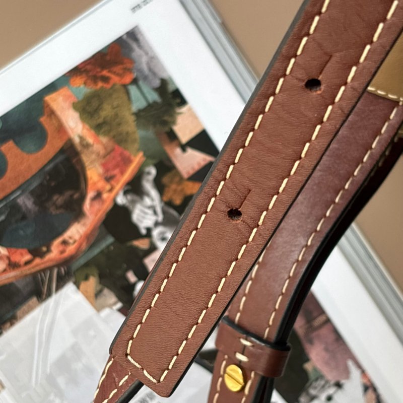 ::LOEWE:: GATE沙色拼接駝色天然小牛皮斜背包馬鞍側背包(小)-50
