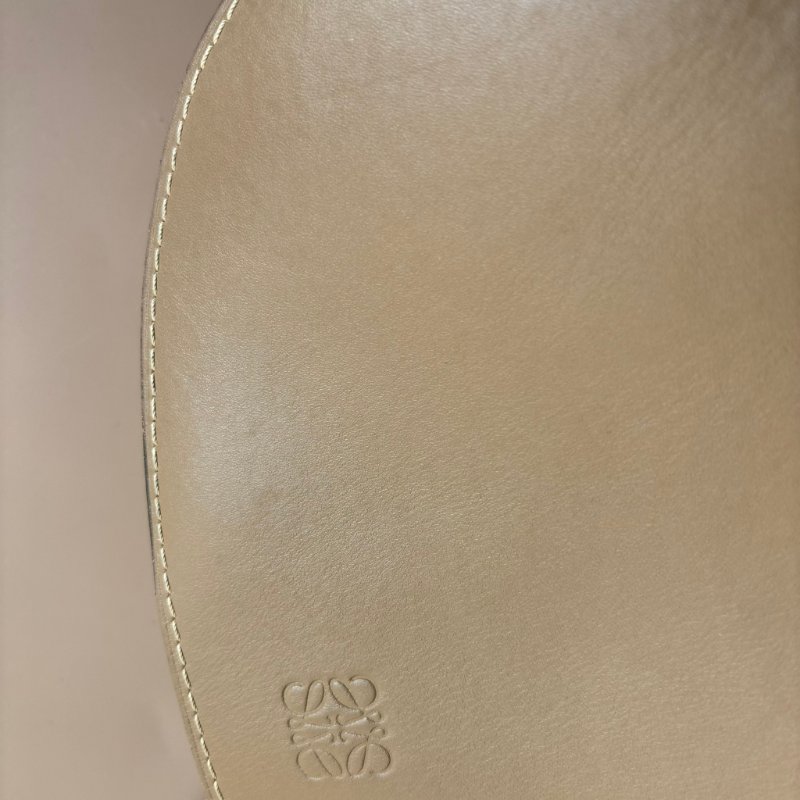 ::LOEWE:: GATE沙色拼接駝色天然小牛皮斜背包馬鞍側背包(小)-56