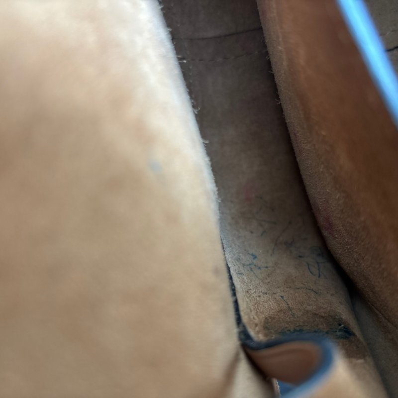 ::LOEWE:: GATE沙色拼接駝色天然小牛皮斜背包馬鞍側背包(小)-76