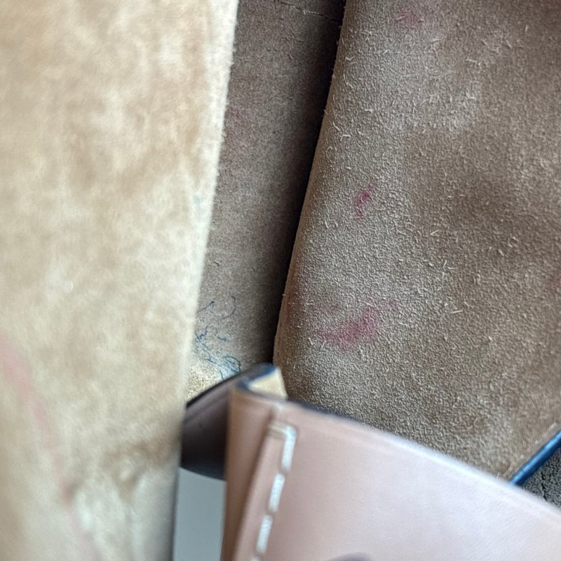 ::LOEWE:: GATE沙色拼接駝色天然小牛皮斜背包馬鞍側背包(小)-81