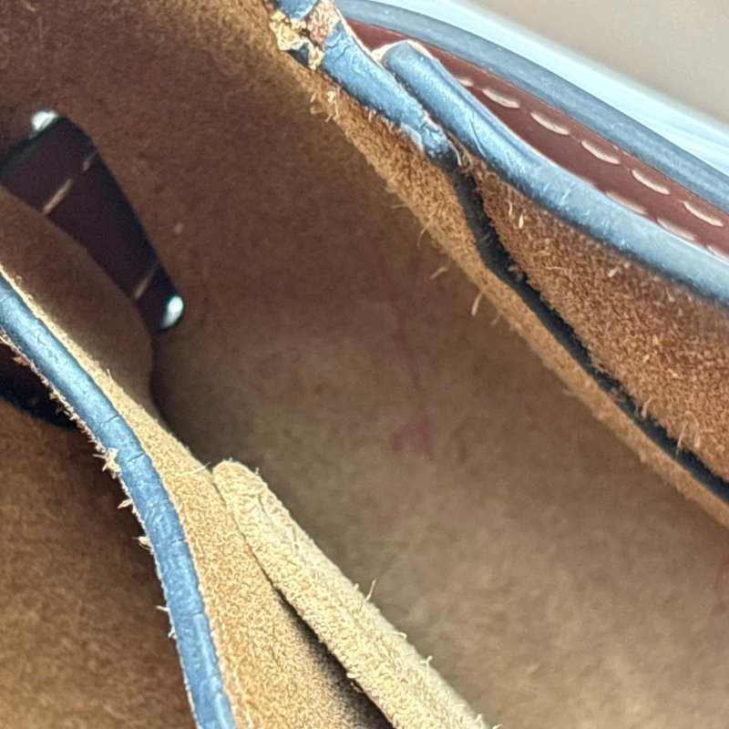 ::LOEWE:: GATE沙色拼接駝色天然小牛皮斜背包馬鞍側背包(小)-88