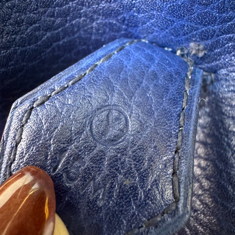 Hermes 深藍色金釦旅行袋-18