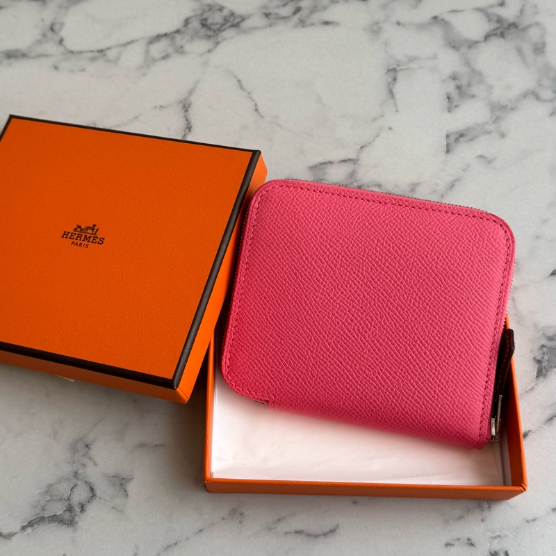 Hermes唇膏粉內愛馬仕橘絲巾ㄇ拉零錢包👛-0