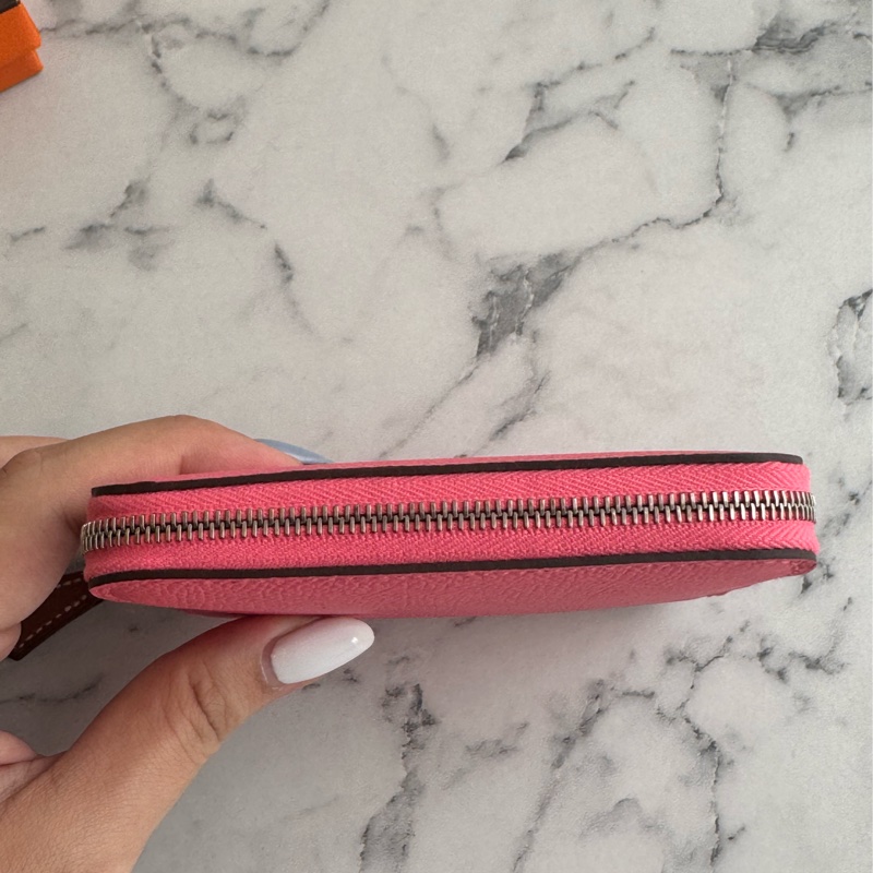 Hermes唇膏粉內愛馬仕橘絲巾ㄇ拉零錢包👛-3