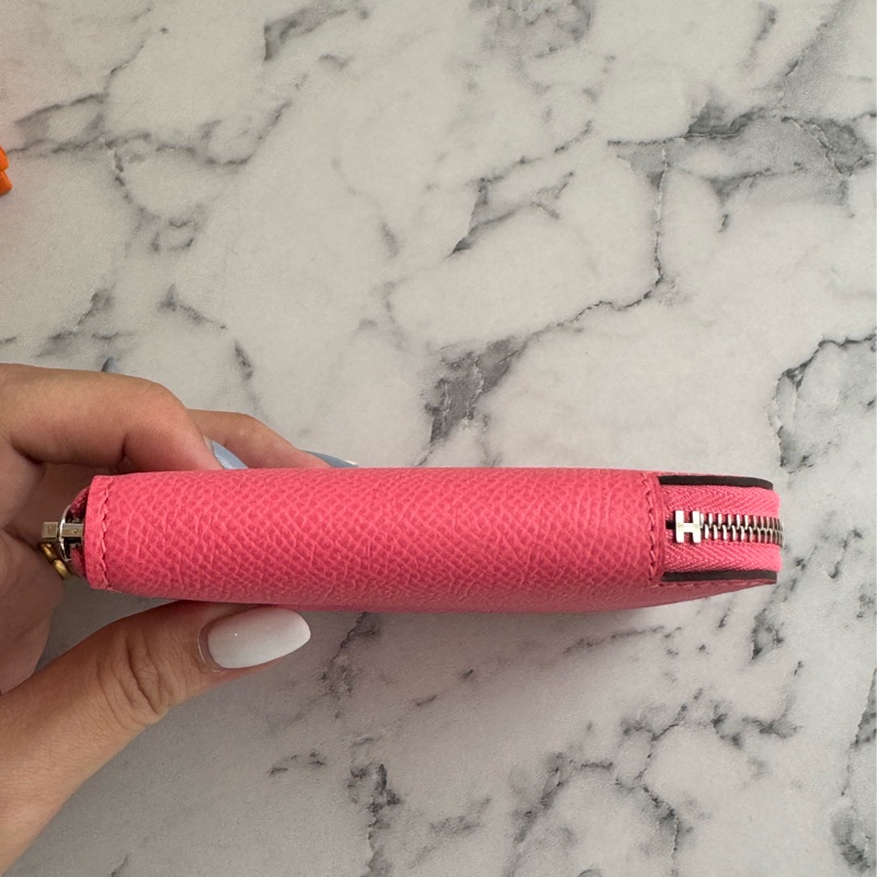 Hermes唇膏粉內愛馬仕橘絲巾ㄇ拉零錢包👛-6