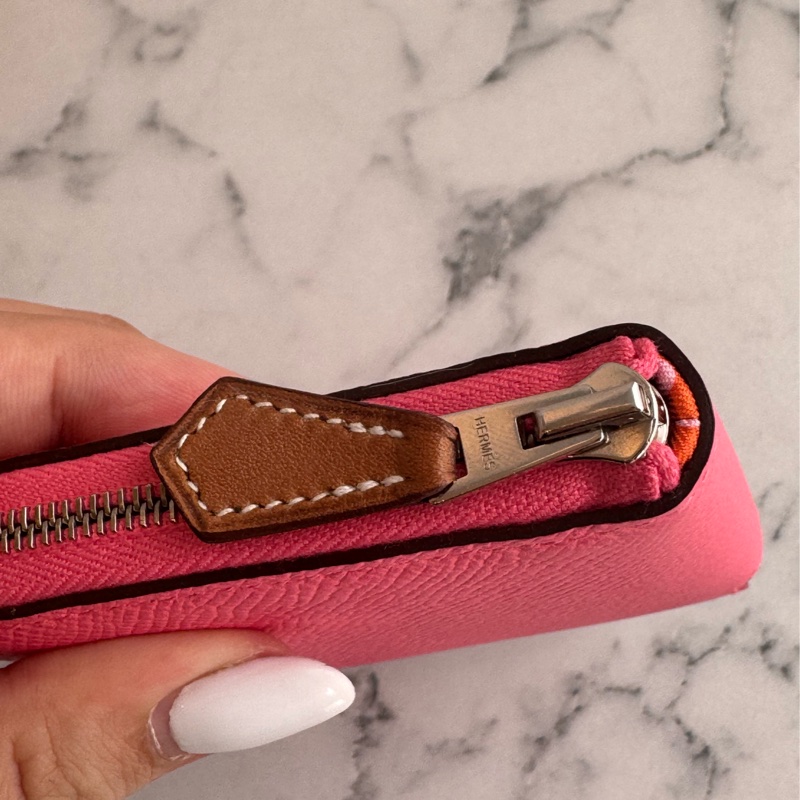 Hermes唇膏粉內愛馬仕橘絲巾ㄇ拉零錢包👛-7