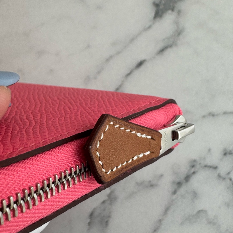 Hermes唇膏粉內愛馬仕橘絲巾ㄇ拉零錢包👛-8