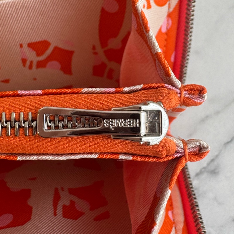 Hermes唇膏粉內愛馬仕橘絲巾ㄇ拉零錢包👛-15