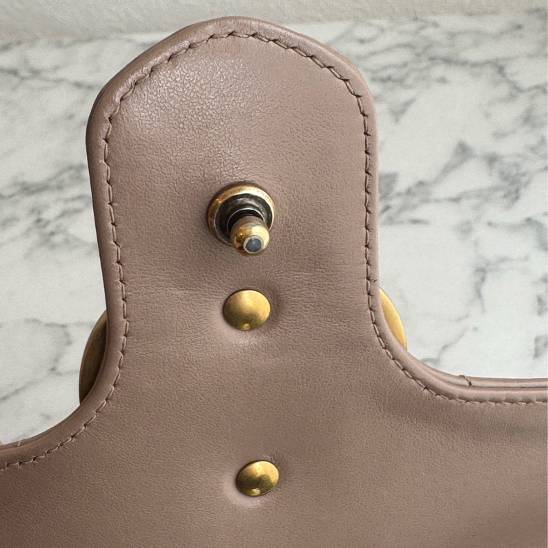 Gucci藕色金雙G marmont26-11