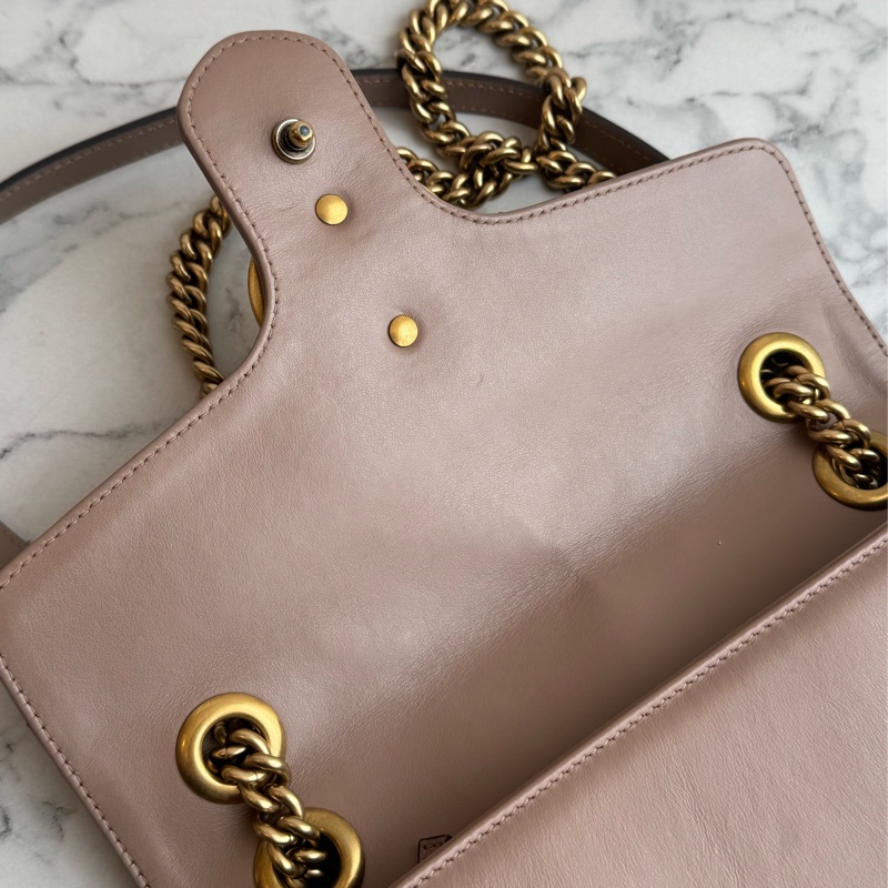 Gucci藕色金雙G marmont26-13