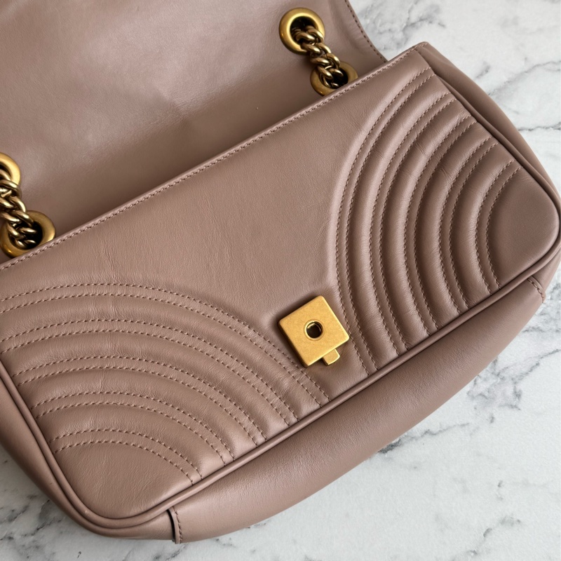 Gucci藕色金雙G marmont26-14