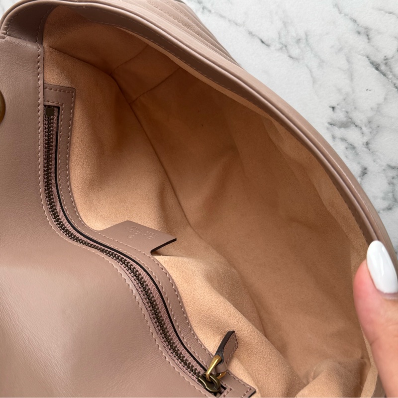 Gucci藕色金雙G marmont26-16