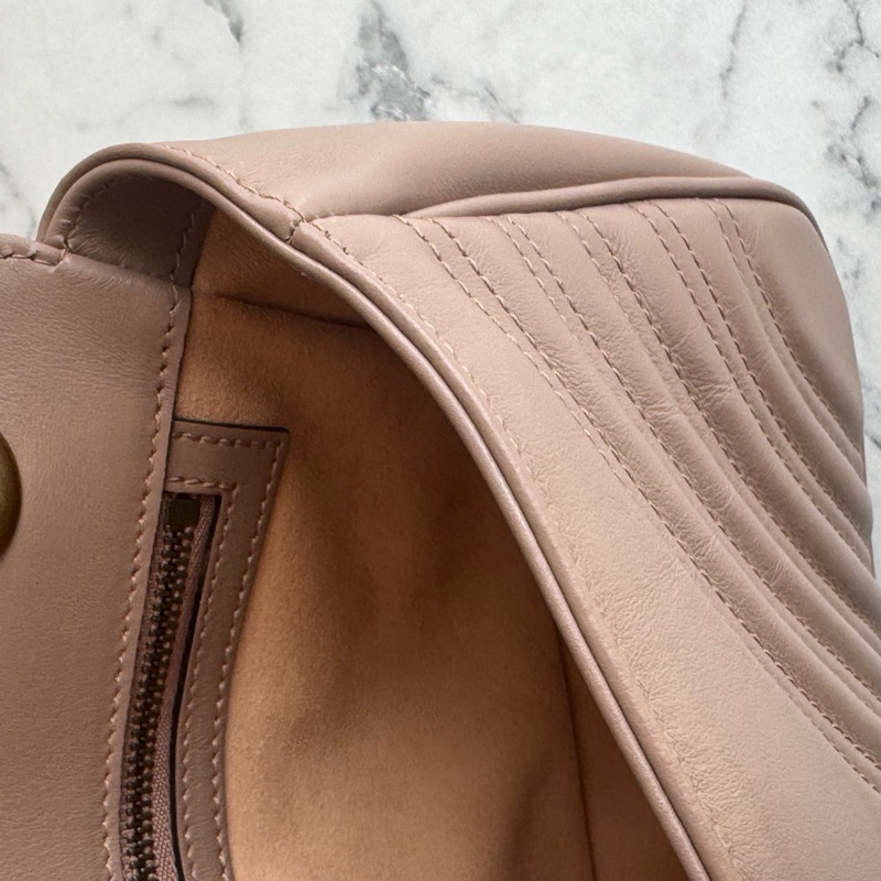 Gucci藕色金雙G marmont26-17