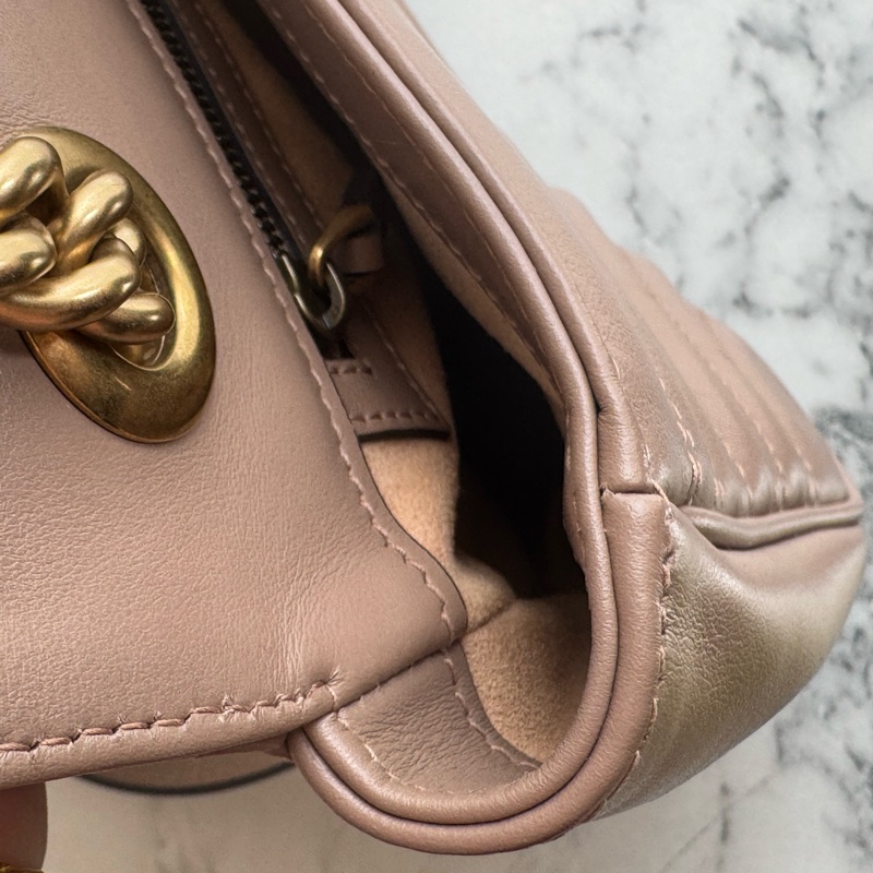 Gucci藕色金雙G marmont26-18