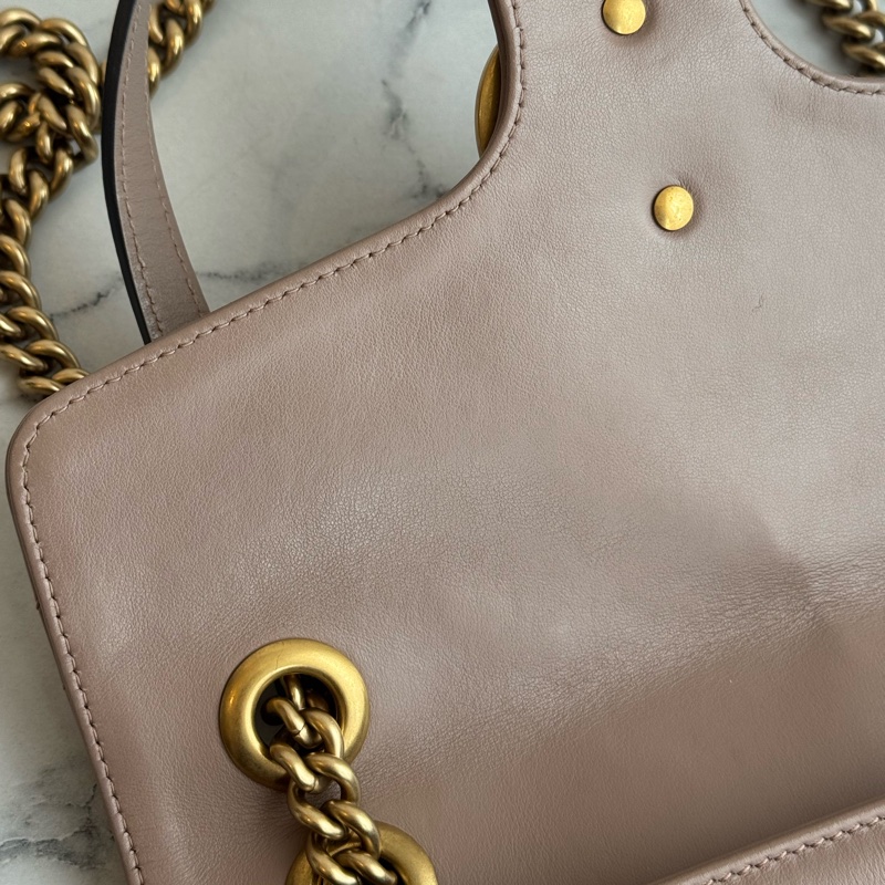 Gucci藕色金雙G marmont26-25