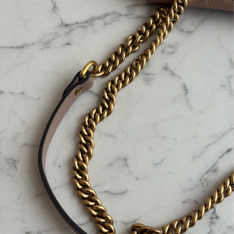 Gucci藕色金雙G marmont26-28