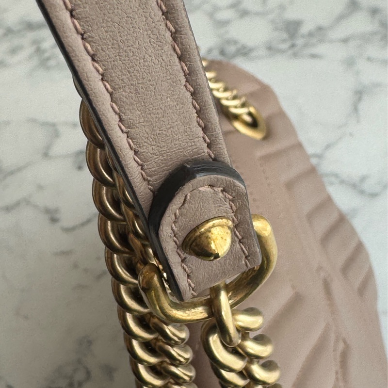 Gucci藕色金雙G marmont26-30