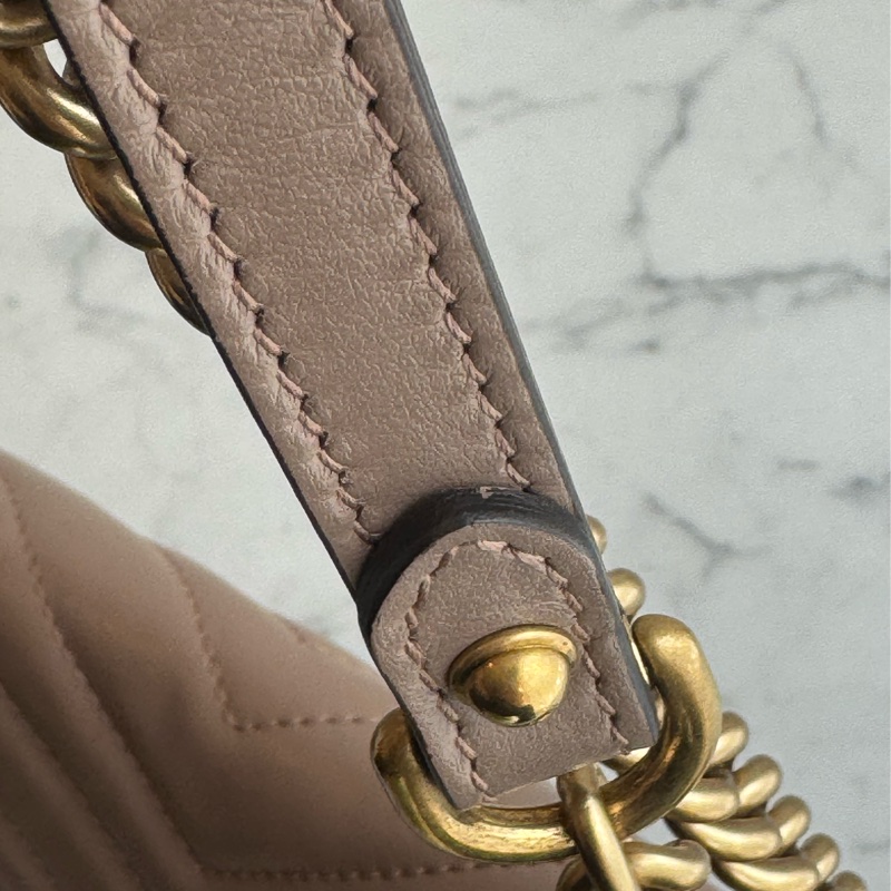 Gucci藕色金雙G marmont26-31