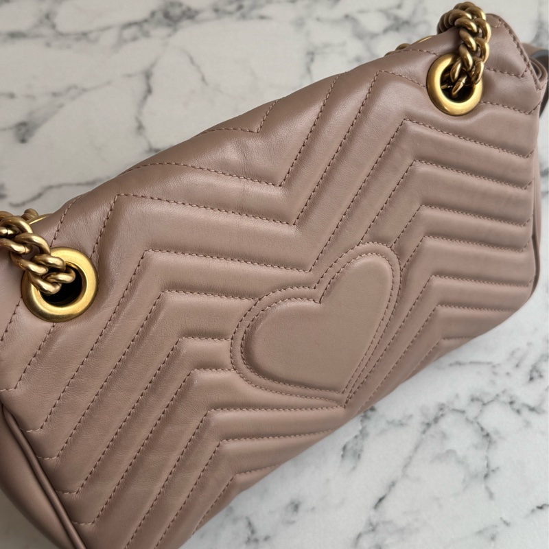 Gucci藕色金雙G marmont26-33