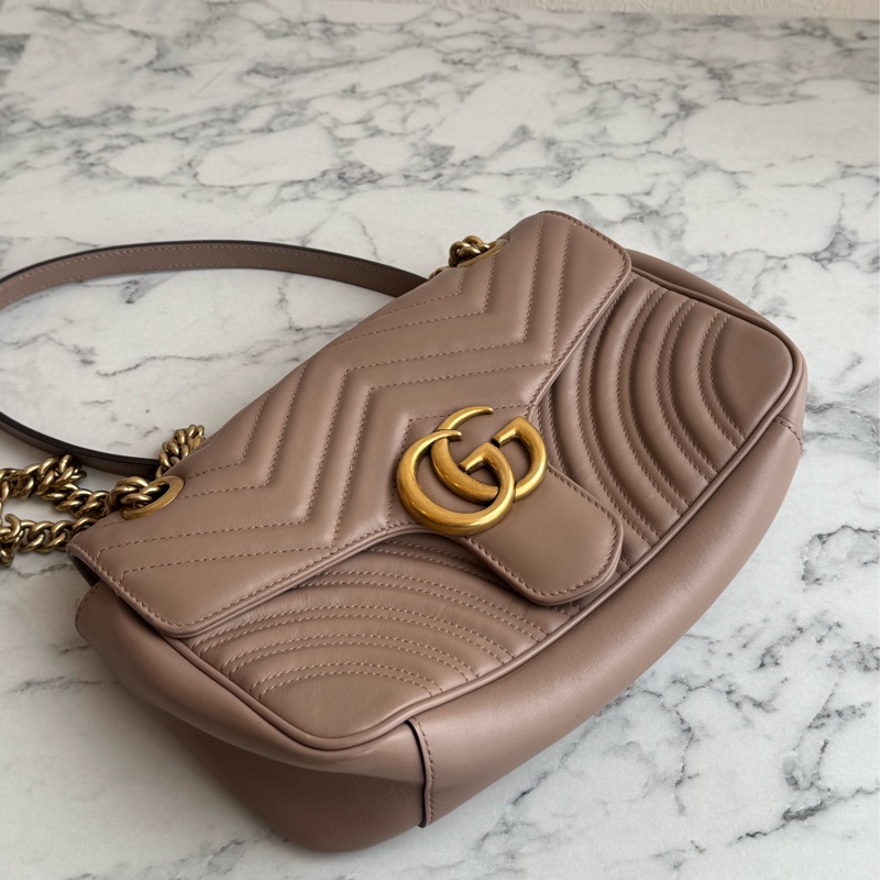 Gucci藕色金雙G marmont26-34