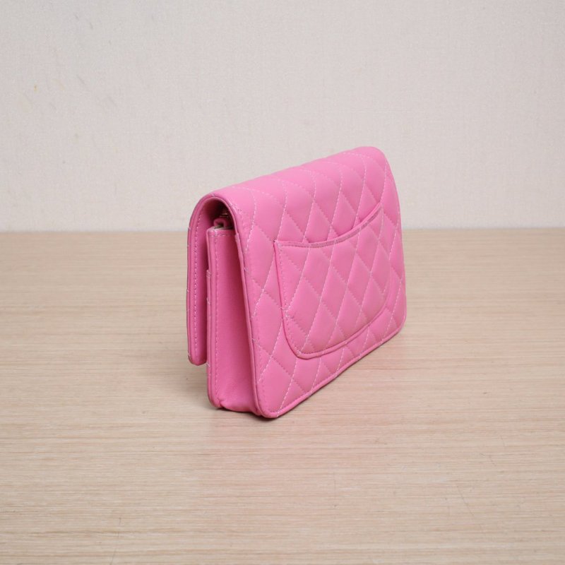 CHANEL(香奈兒) CF WOC 19cm 粉色 29開 金扣 金球調節扣肩帶-5