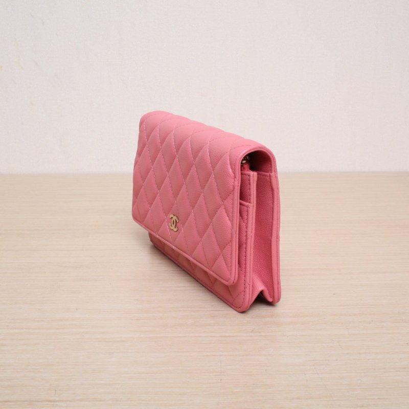 CHANEL(香奈兒) CF WOC 19cm 粉色 荔枝 28開 金扣-3