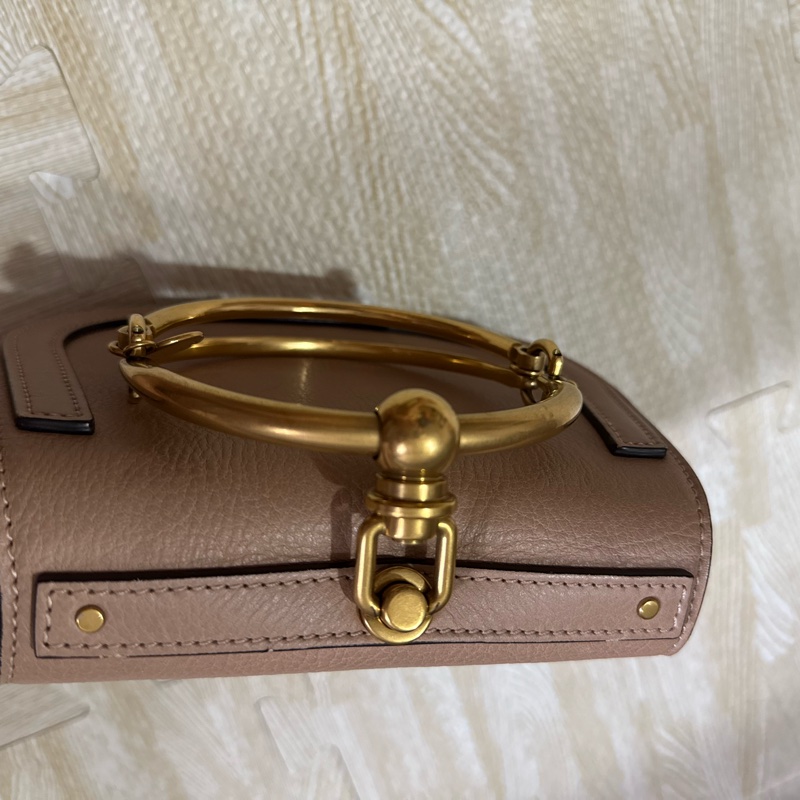 chloe 粉色手提斜背兩用包-9