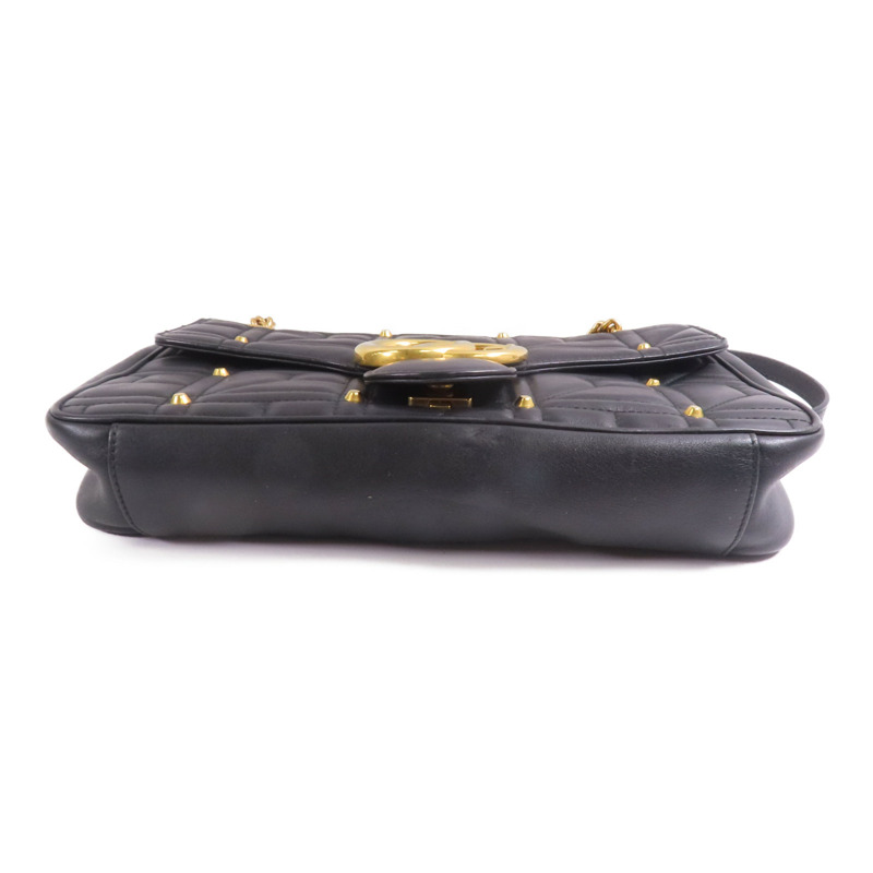 GUCCI 牛皮皮革GG Marmont金扣鏈帶肩背袋-3