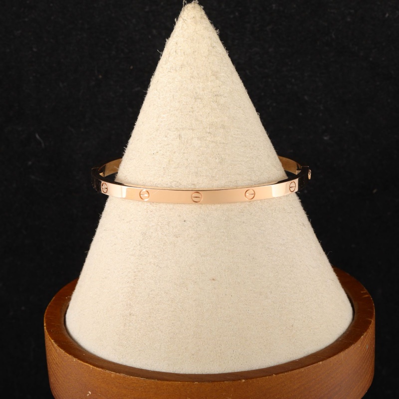 CARTIER(卡地亞) LOVE 18K金 窄版手鐲 18K玫瑰金 16號 玫瑰金-0