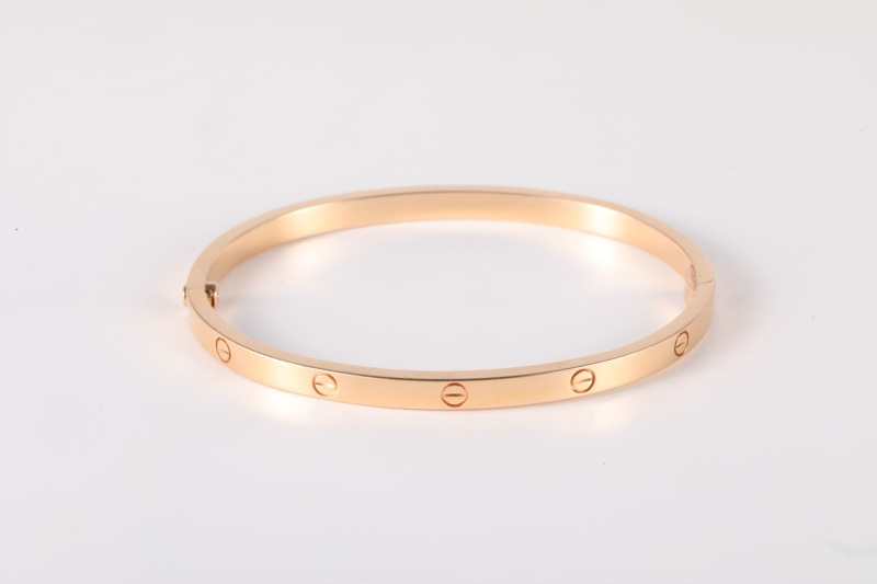 CARTIER(卡地亞) LOVE 18K金 窄版手鐲 18K玫瑰金 16號 玫瑰金-2