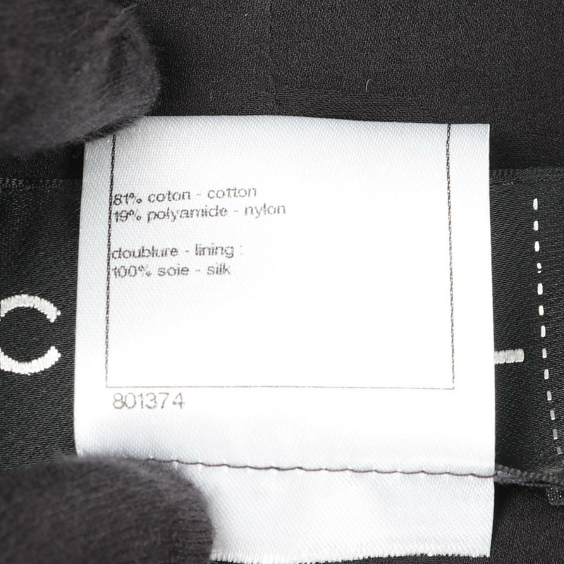 香奈兒 COCO 標誌紐扣外套 P43717 尼龍棉混紡 黑色 二手 女款 #38 CC-4