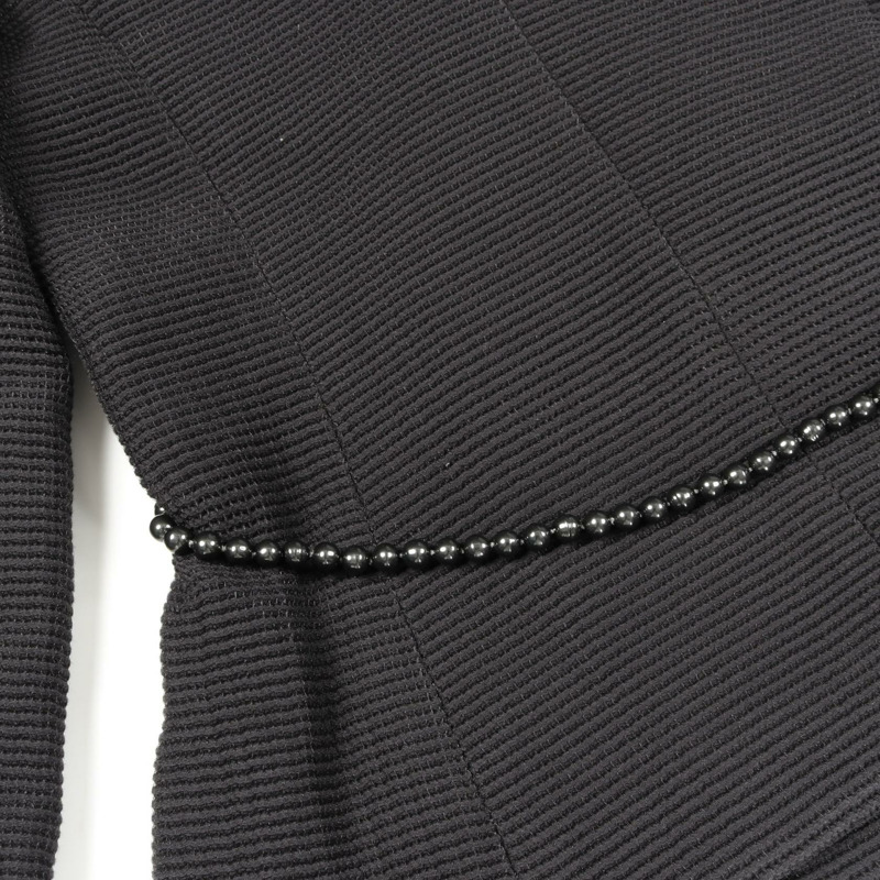 香奈兒 COCO 標誌紐扣外套 P43717 尼龍棉混紡 黑色 二手 女款 #38 CC-7