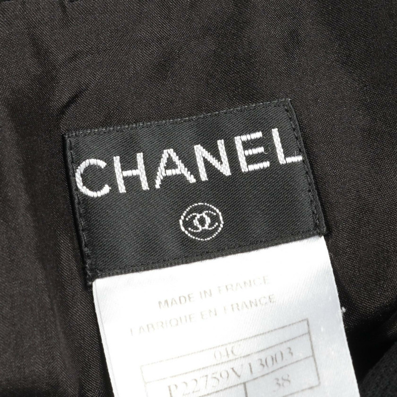 CHANEL 裙子 P22759V13003 羊毛 黑色 二手 女款 #38 COCO CC-2
