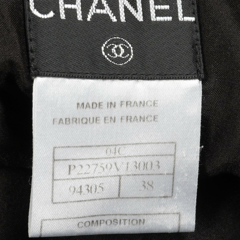 CHANEL 裙子 P22759V13003 羊毛 黑色 二手 女款 #38 COCO CC-4