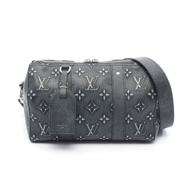 LOUIS VUITTON City Keepall 單肩包 M21448 Monogram Deboss 皮革 炭灰色-0