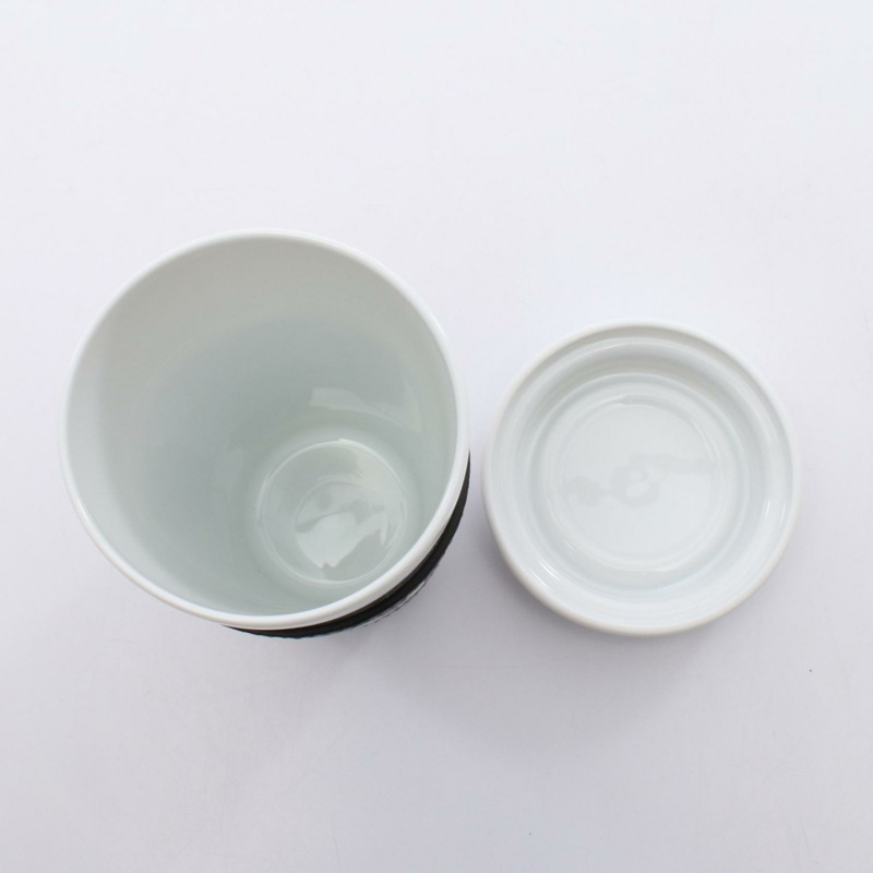 LOUIS VUITTON 杯 路易餐具 GI0838 字母組合帆布陶器 白色 棕色-2