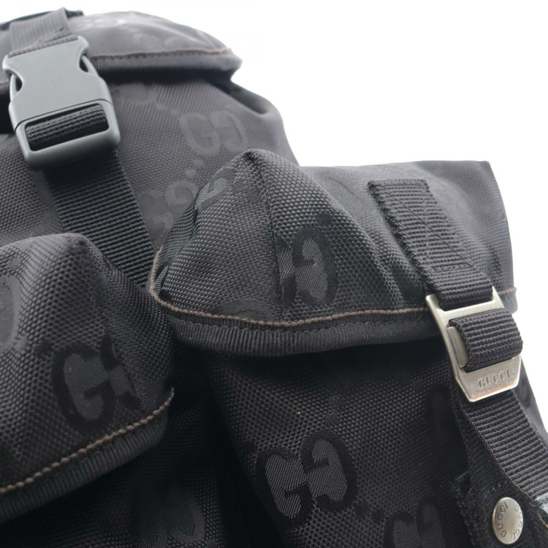 GUCCI Off the Grid 背包 626160 尼龍皮革黑色二手男式-4