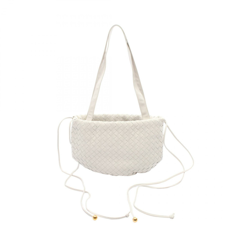 BOTTEGA VENETA Intrecciato 單肩包 皮革 白色 二手 女士-0