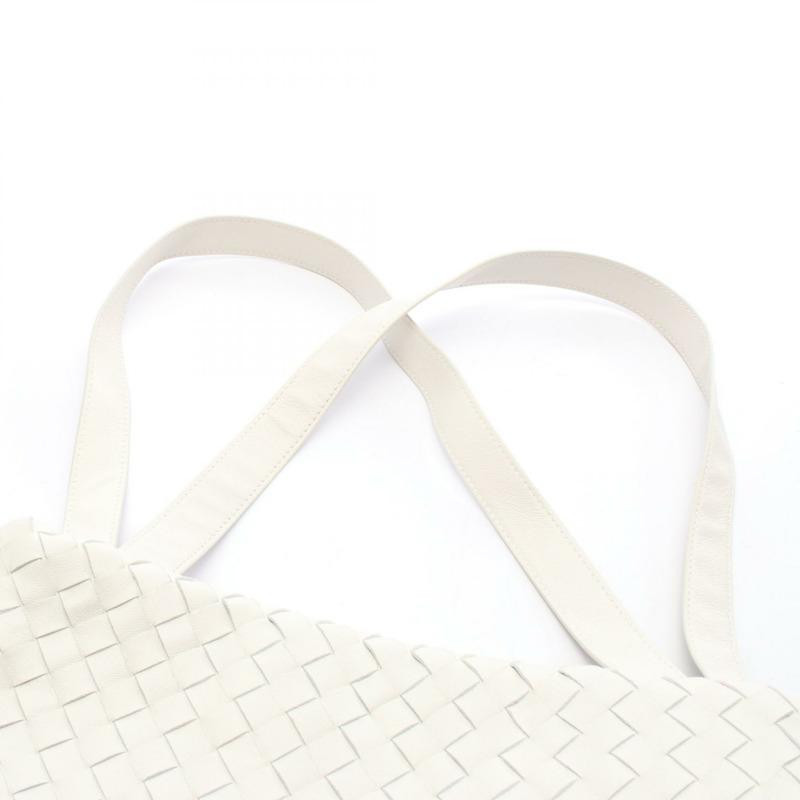 BOTTEGA VENETA Intrecciato 單肩包 皮革 白色 二手 女士-5