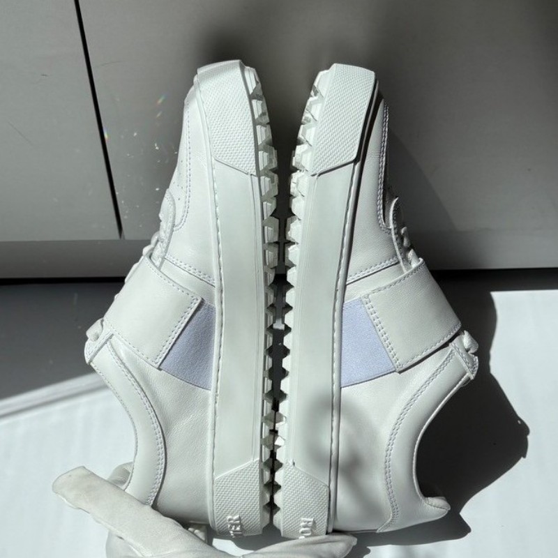 Roger Vivier 方水鑽皮革小白鞋-8