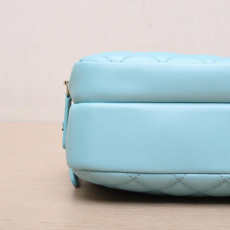 CHANEL(香奈兒) 薄荷綠 29開 金扣 季節款 雙層相機包 斜挎包-6